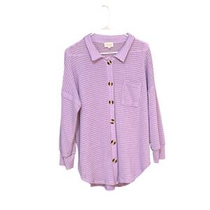 1 4 3 Story by Line Up Women’s Waffle Knit Top /‎ Shacket / Blouse. Size Large.